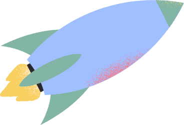 flying blue rocket PNG, SVG