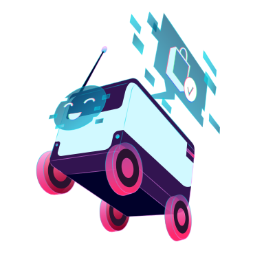 Delivery robot carrying online purchases PNG, SVG