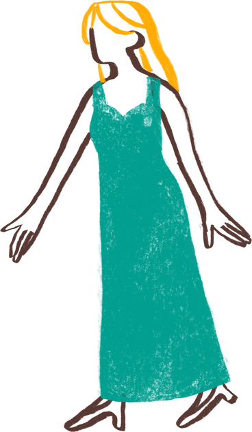 blond woman in a dress with her hand outstretched PNG, SVG