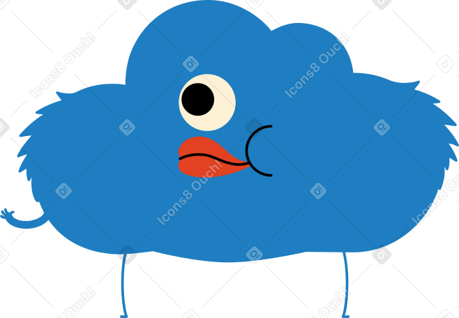 blue character cloud Illustration in PNG, SVG