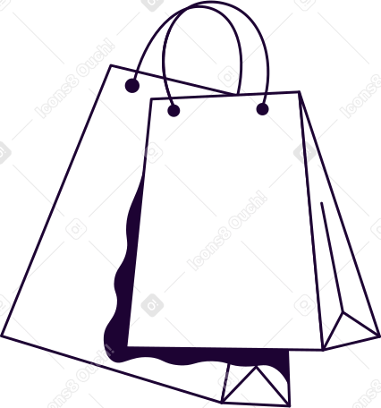 two paper shopping bags PNG, SVG