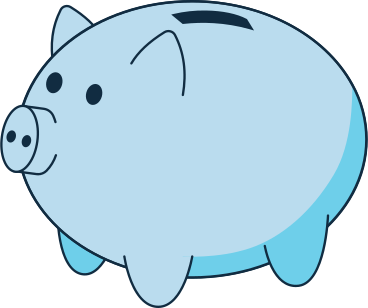 blue piggy bank PNG, SVG