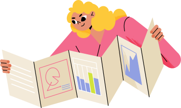 woman with graph chart animated illustration in GIF, Lottie (JSON), AE