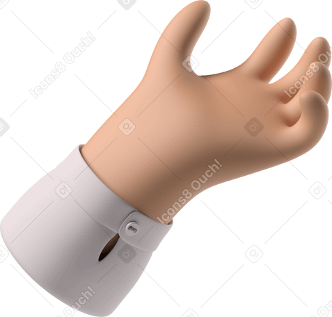 3D Tanned skin hand giving PNG, SVG