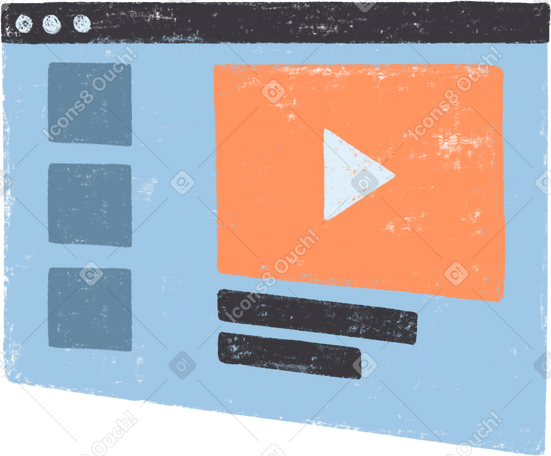browser window with video blocks PNG、SVG