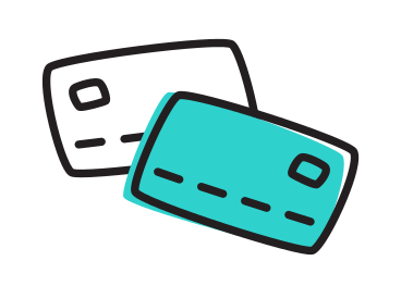 Pair of plastic bank cards в PNG, SVG