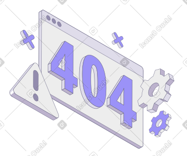 用齿轮和感叹号文字刻上 404 PNG, SVG