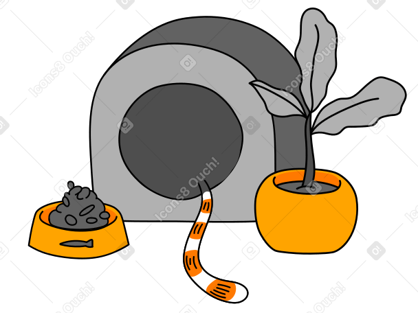 Cat's corner Illustration in PNG, SVG