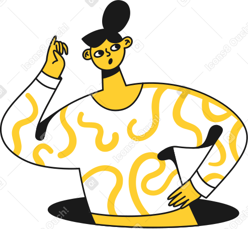 girl listening to hand Illustration in PNG, SVG