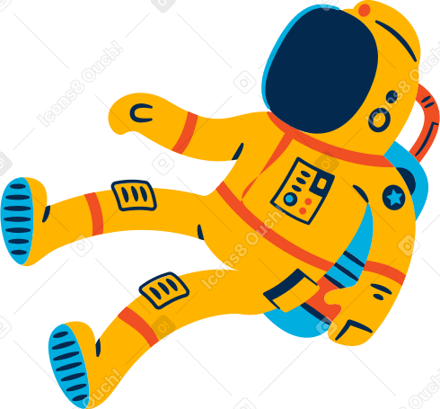 astronaut animated illustration in GIF, Lottie (JSON), AE