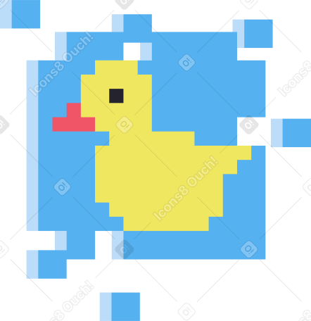 pintura de pato de píxeles PNG, SVG