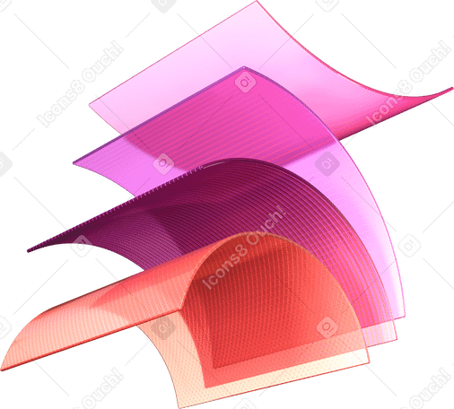 3D 漂浮在空中的彩色塑料卡片 PNG, SVG