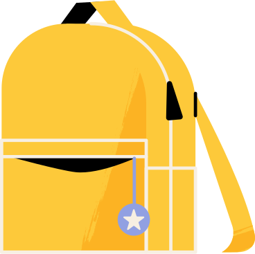 Gelber rucksack mit taschen PNG, SVG