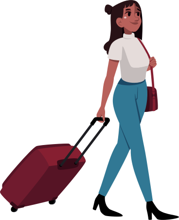 woman with suitcase PNG, SVG