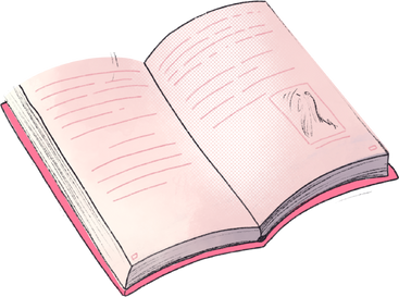Open book with a pink cover PNG, SVG
