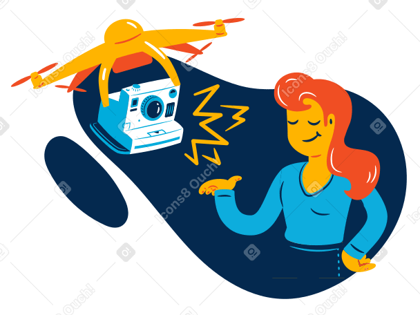 Drone photographer Illustration in PNG, SVG
