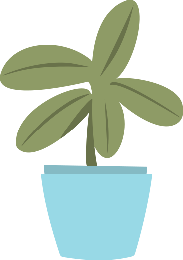 small palm tree in a blue pot PNG, SVG