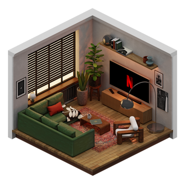 Isometric living room PNG, SVG