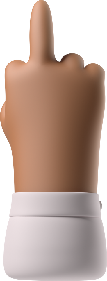 Brown skin hand showing middle finger PNG, SVG