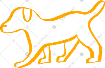 Yellow dog PNG, SVG