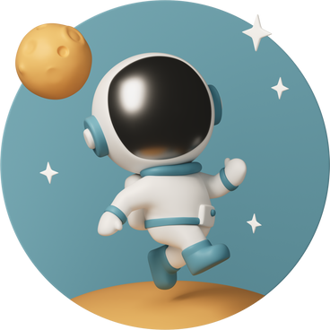 Cute astronaut walks around the planet PNG, SVG