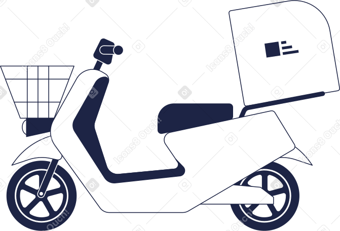 Illustration animée livraison de moto aux formats GIF, Lottie (JSON) et AE