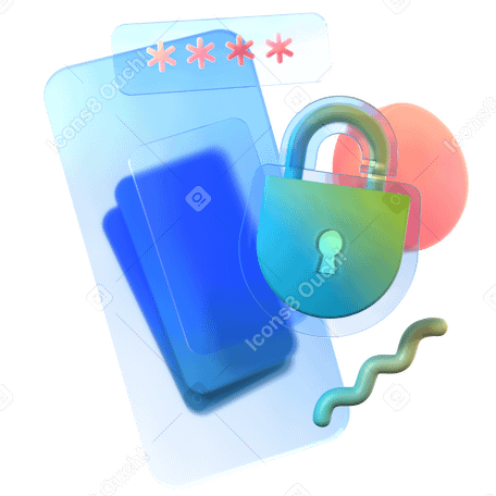 Protection par mot de passe et cybersécurité du smartphone 3d morphis PNG, SVG