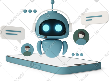 Chatbot in smartphone PNG, SVG