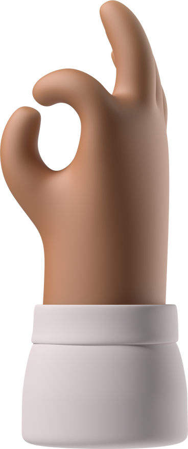 Brown skin hand showing ok sign PNG, SVG