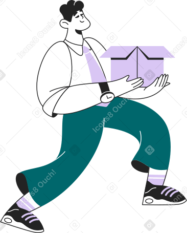 Homem com uma caixa PNG, SVG