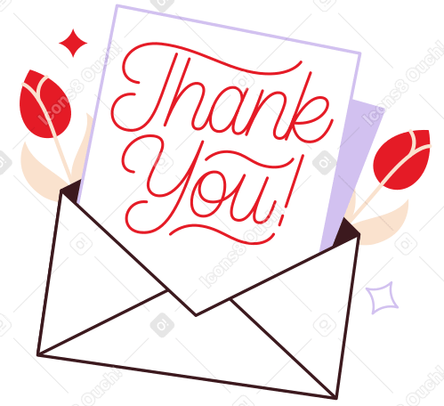 Lettering Thank you in letter with flowers text PNG, SVG