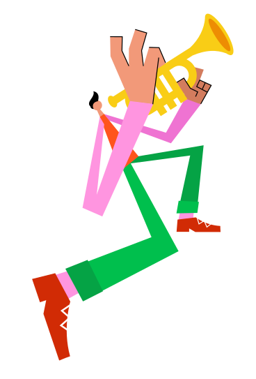 Man with trumpet PNG, SVG