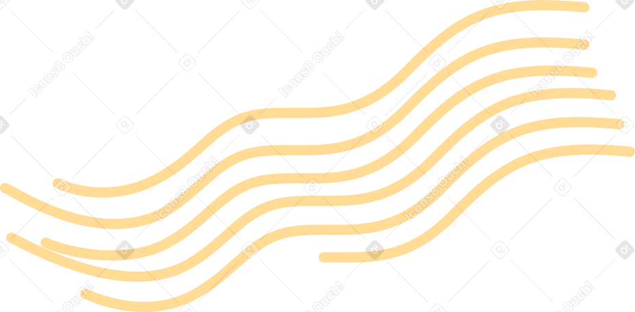 six curved yellow lines PNG, SVG