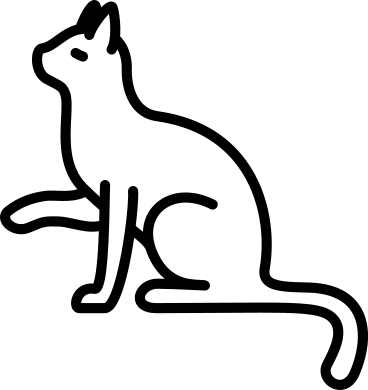 sitting cat raising paw PNG, SVG