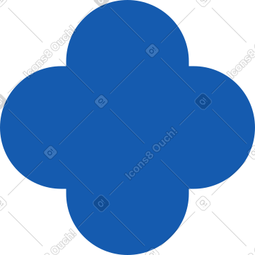 Blue quatrefoil PNG, SVG