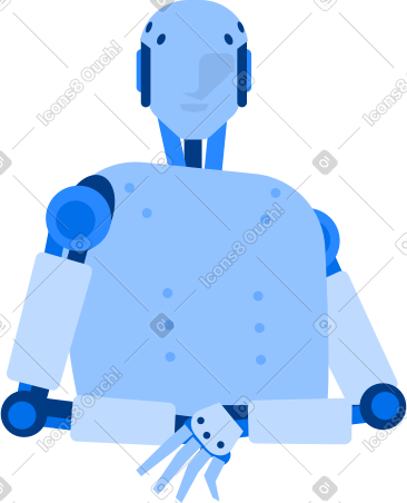 android robot is sitting at table PNG, SVG