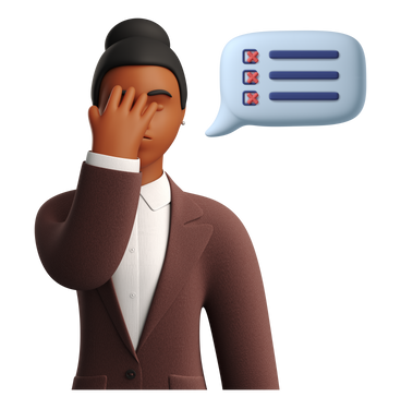 Businesswoman facepalming at the tasks done bad PNG, SVG