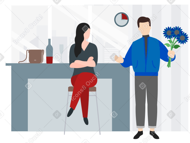 Late for a date Illustration in PNG, SVG