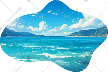 Sea waves background PNG, SVG