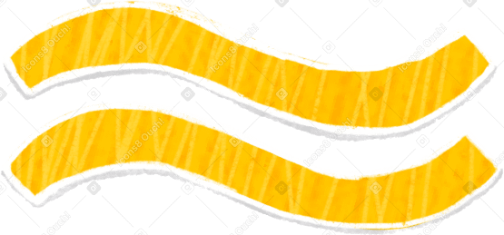 2 つの黄色の波線 PNG、SVG