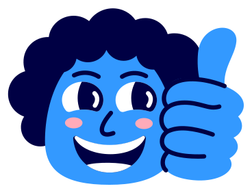 head with thumbs up animated illustration in GIF, Lottie (JSON), AE