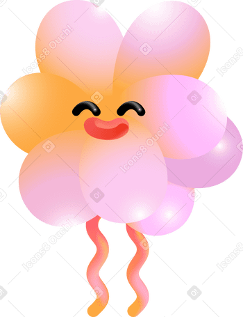 pink bubble with eyes PNG, SVG