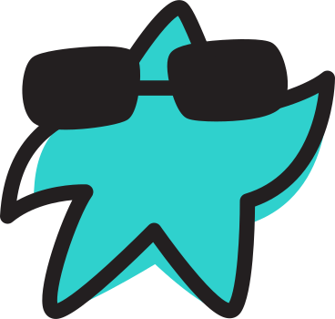 Star with sunglasses PNG, SVG