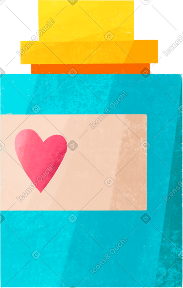 Blue bottle with pills PNG, SVG