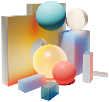 abstract composition with colorful plastic objects PNG, SVG
