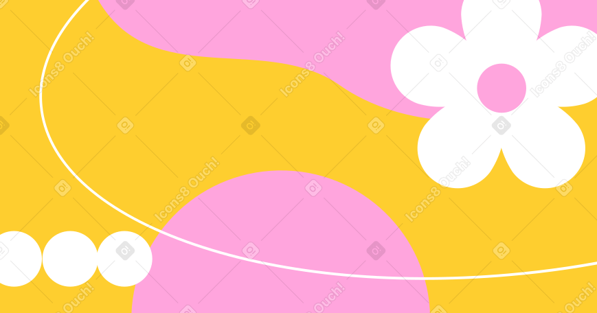 Abstract yellow background with pink spots Illustration in PNG, SVG