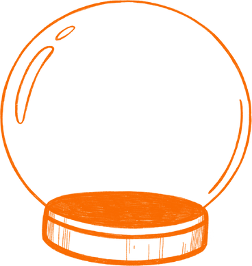 snow globe with orange stand PNG, SVG