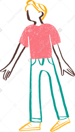 blond man with his hand outstretched Illustration in PNG, SVG