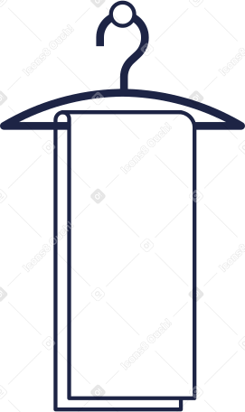 bath towel on hanger Illustration in PNG, SVG