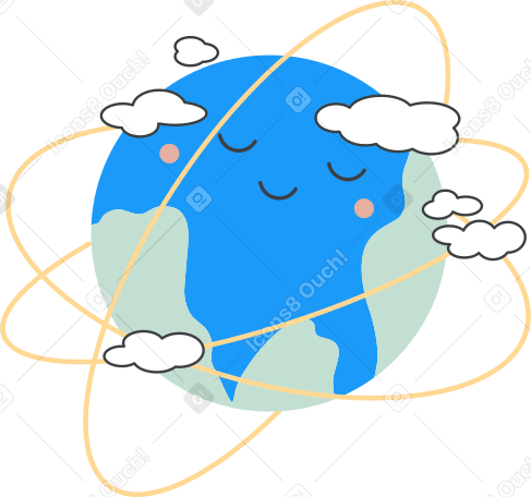 planet earth surrounded by clouds PNG, SVG
